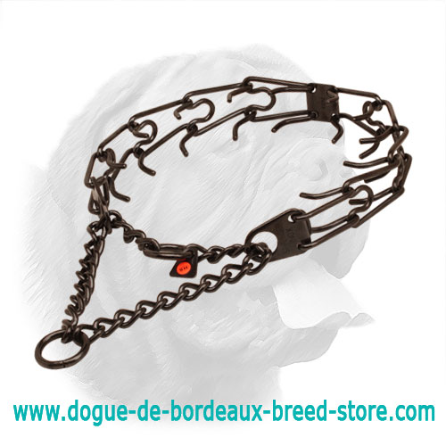 Black Pinch Dog Collar Made of Stainless Steel