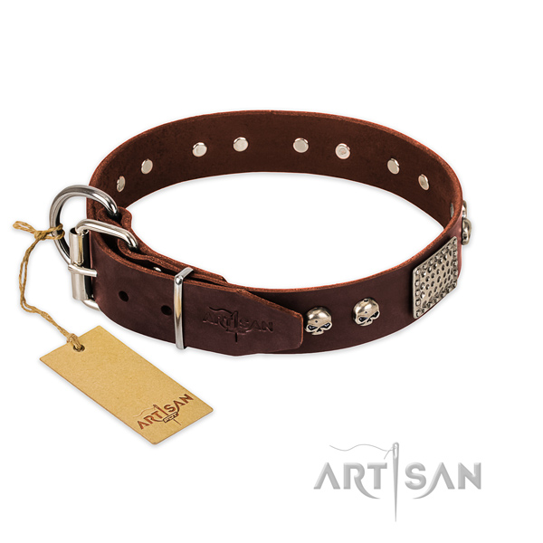 Corrosion proof buckle on easy wearing dog collar