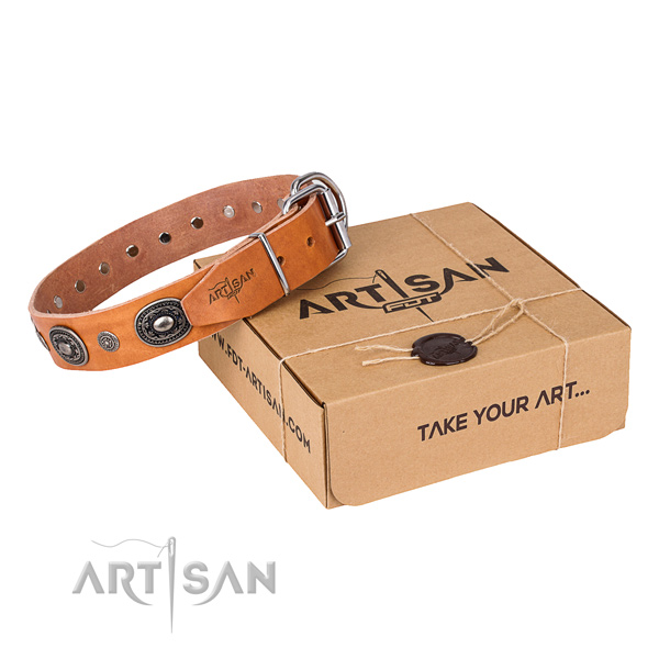 Reliable leather dog collar handcrafted for everyday use