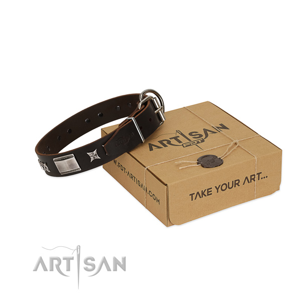 Top notch collar of full grain leather for your attractive canine